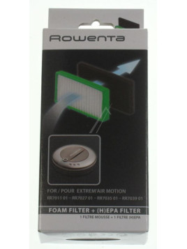 Kit filtres hepa + mousse noire Rowenta Extrem'Air Motion - Aspirateur robot