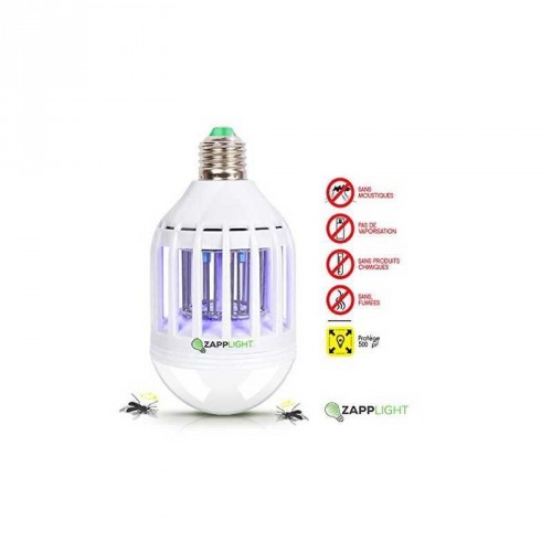 Ampoule à LED 2 en 1 ZappLight - Eclairage / tue moustique électrique 