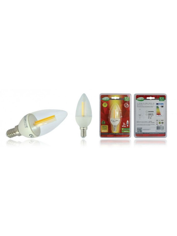 Ampoule à LED flamme à filament E14 - 3W - Eclairage