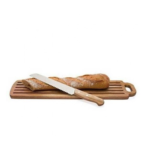 Planche à pain en acacia 52cm + couteau lame 20cm