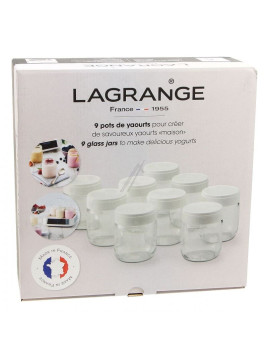 Jeu de 9 pots de yaourt en verre Lagrange - Yaourtière