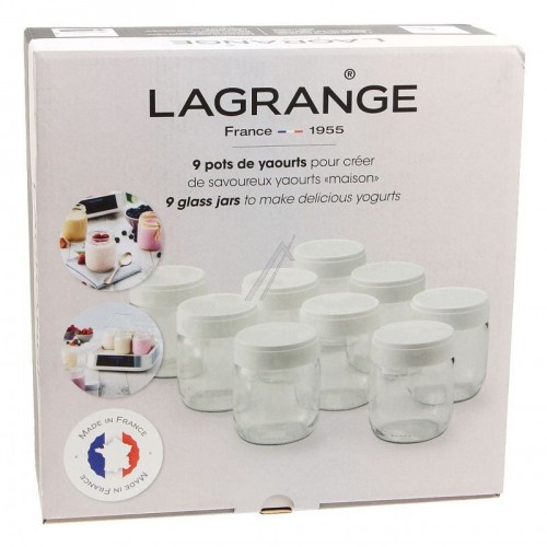 Jeu de 9 pots de yaourt en verre Lagrange - Yaourtière