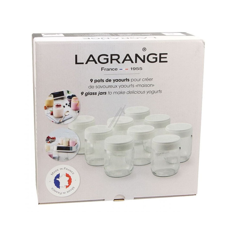 Jeu de 9 pots de yaourt en verre Lagrange - Yaourtière - 430301