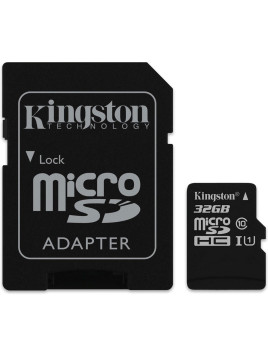 Carte micro SDHC 32GB + adaptateur Kingston CANVAS Select