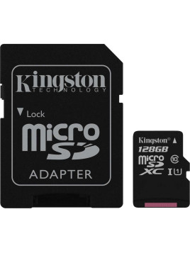 Carte micro SDHC 128GB + adaptateur Kingston CANVAS Select