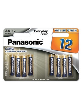 AA - Blister 12 Piles alcaline Panasonic Everyday Power