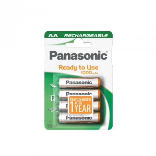 AA - Blister 4 piles rechargeable 1000mAh Panasonic