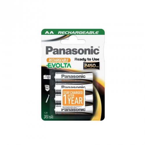 AA - Blister 4 piles rechargeable 2450mAh Panasonic