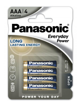 AAA - Blister 4 piles alcaline Panasonic Everyday Power