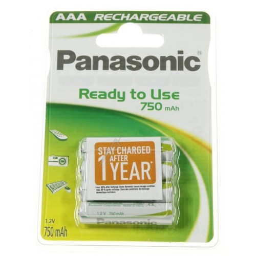 AAA - Blister 4 piles rechargeable 750mAh Panasonic