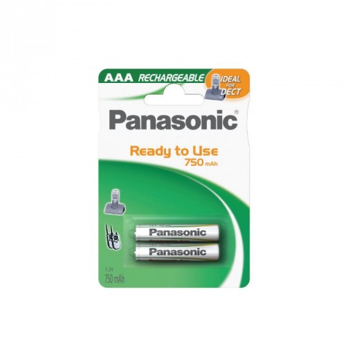 AAA - Blister 2 piles rechargeable 750mAh Panasonic