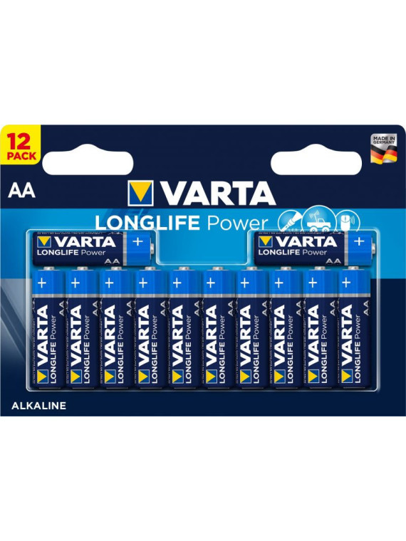 AA - Blister 12 piles alcaline Varta LR06 LongLife Power - G285933