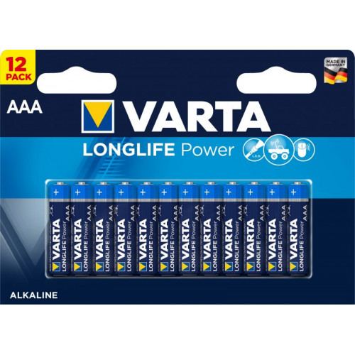 AAA - Blister 12 piles alcaline Varta LR03 LongLife Power