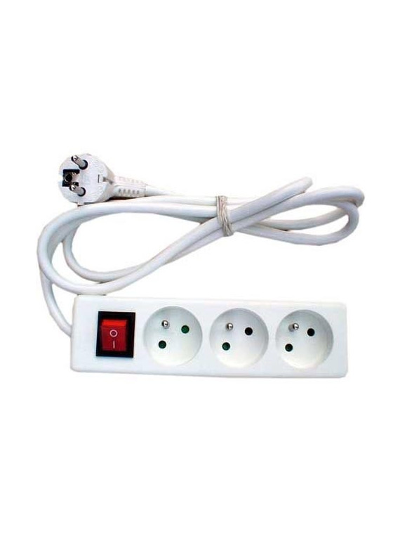 Multiprise électrique 2 prises sans interrupteur blanche => Livraison 3h  gratuite* @ Click & Collect magasin Paris République