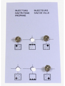 Kit injecteurs gaz butane Aya ACMS60B - Cuisinière