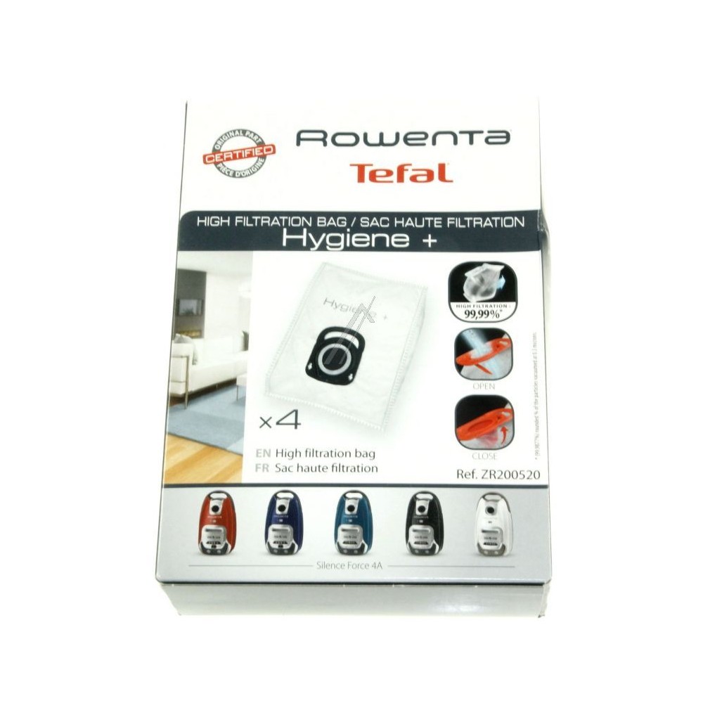 Lot de 10 sacs aspirateur à haute filtration pour hygiène et contrôle des  odeurs Rowenta ZR200720 + accessoires pour sacs aspirateur 